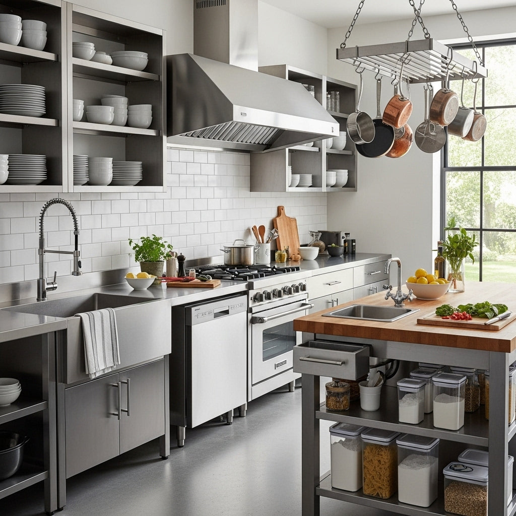 residential chef-style prep island