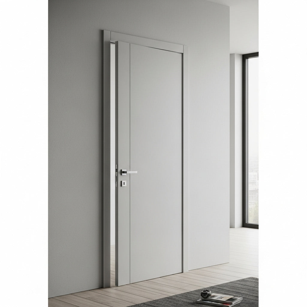 Minimal flush, matte light-grey